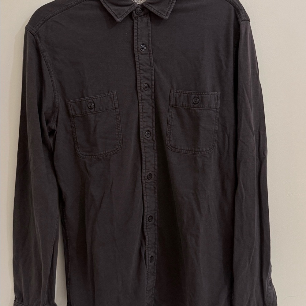 Faherty Faded Black Casual Button-Down Shirt